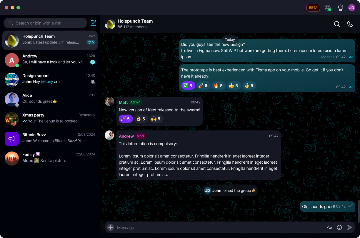 Mute a Chat π Β· Desktop A muted chat shows a small muted icon next to it in your chat list.