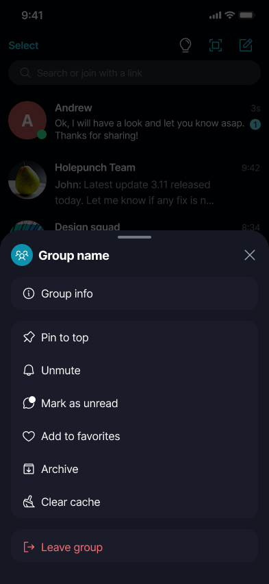 Mute a Chat π Β· Mobile Use the same 'Mute' entry point - swipe, long-press, or the '...' menu - and select 'Unmute'.